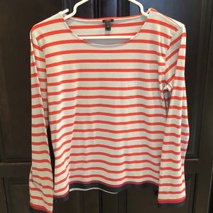 J. Crew Striped Nautical Tee with Ribbon Detail